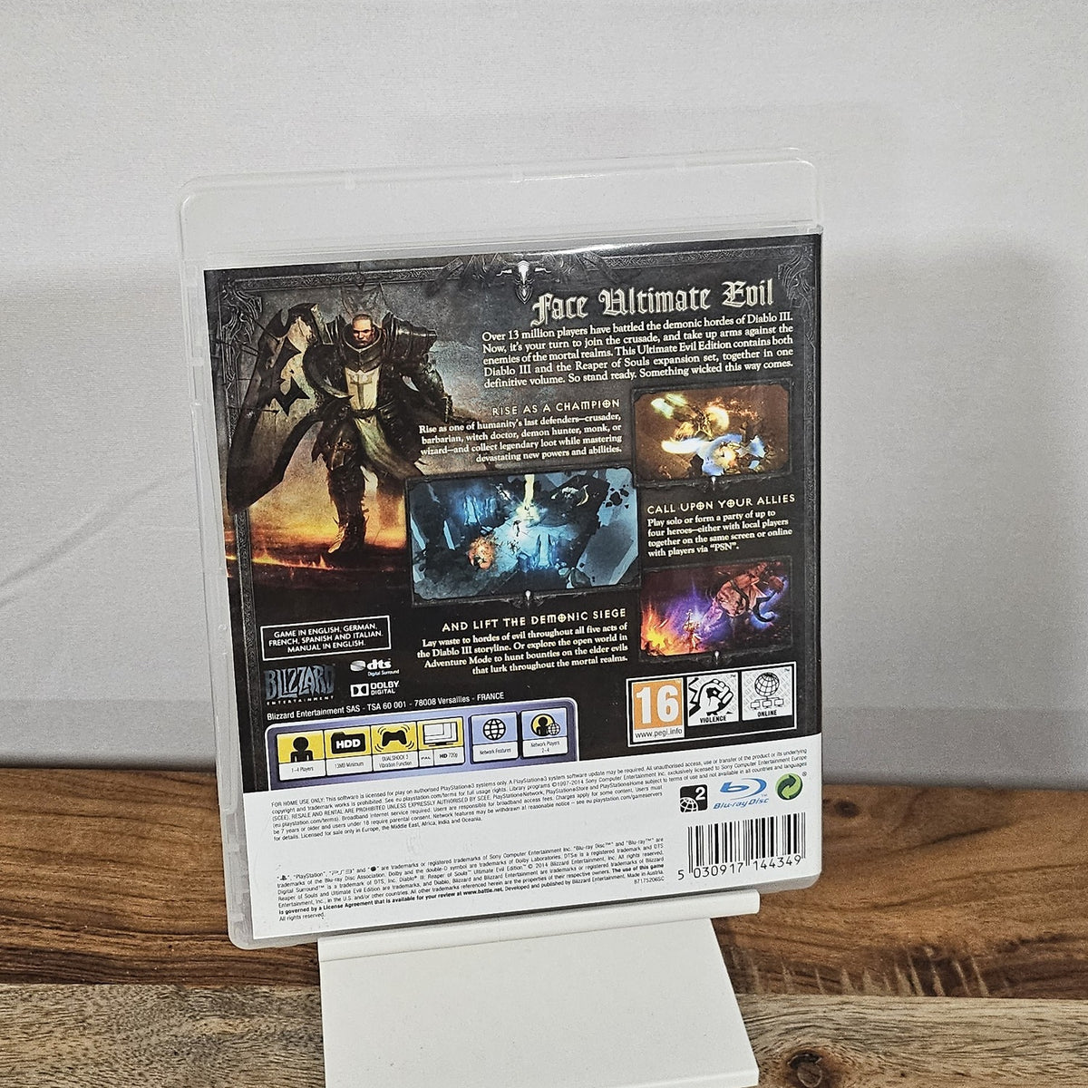 Diablo III Reaper of Souls Ultimate Evil Edition für PlayStation 3 – Originalhülle, Rückseite
