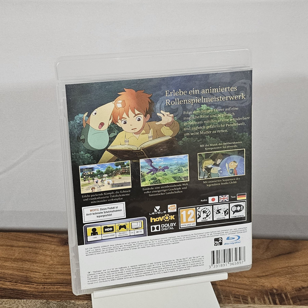 Ni no Kuni Der Fluch der Weissen Königin für PlayStation 3 – Originalhülle, Rückseite
