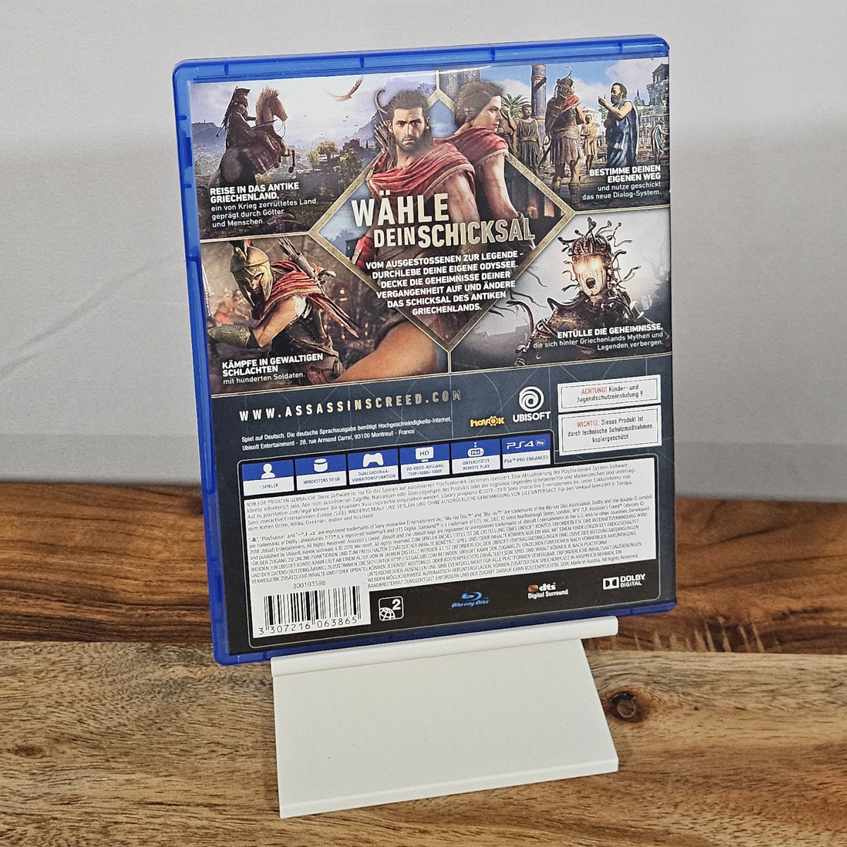 Assassin’s Creed Odyssey für PlayStation 4 – Originalhülle, deutsche Rückseite mit Spielinformationen