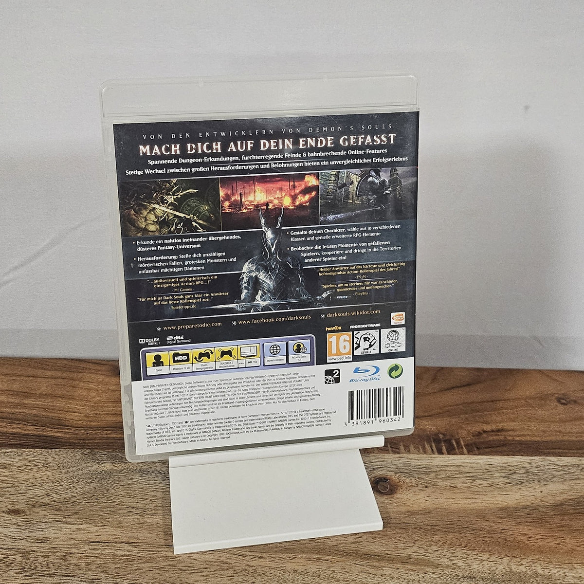 Dark Souls für PlayStation 3 – Originalhülle dieses Exemplars, Rückseite