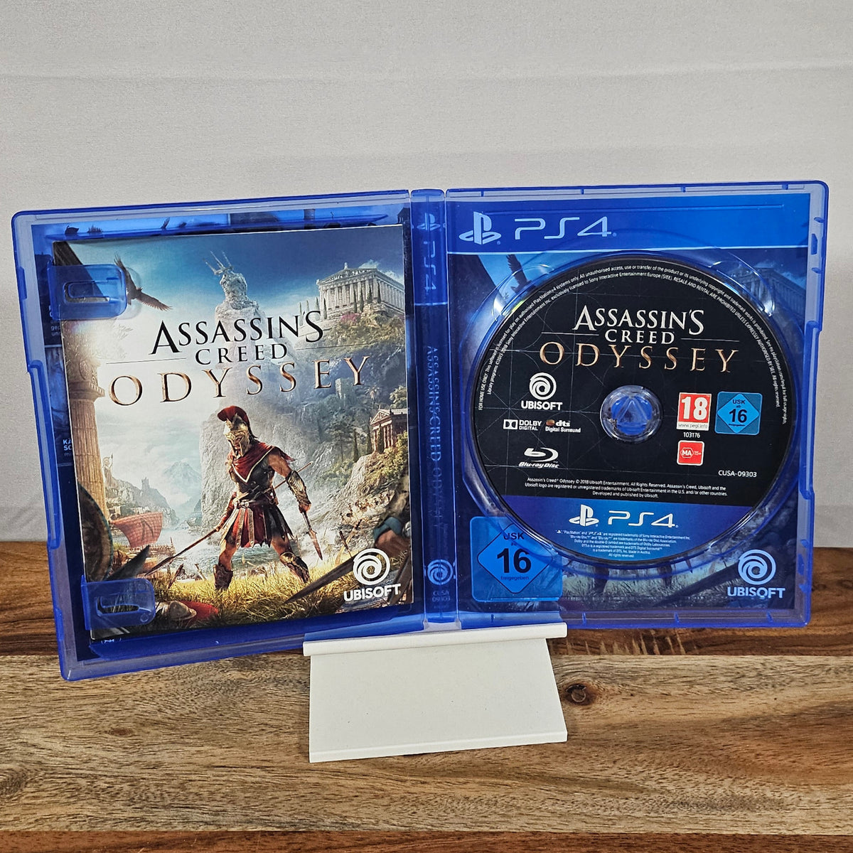 Assassin’s Creed Odyssey für PlayStation 4 – geöffnete Originalhülle mit Spiel-Disc