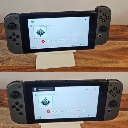 Graue Ersatz-Controller seitlich an Nintendo Switch Konsolen