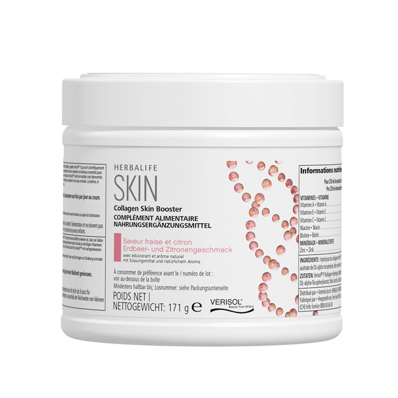 Herbalife SKIN Collagen Skin Booster Ernährung für deine Haut Erdbeer - und Zitronengeschmack 171 g