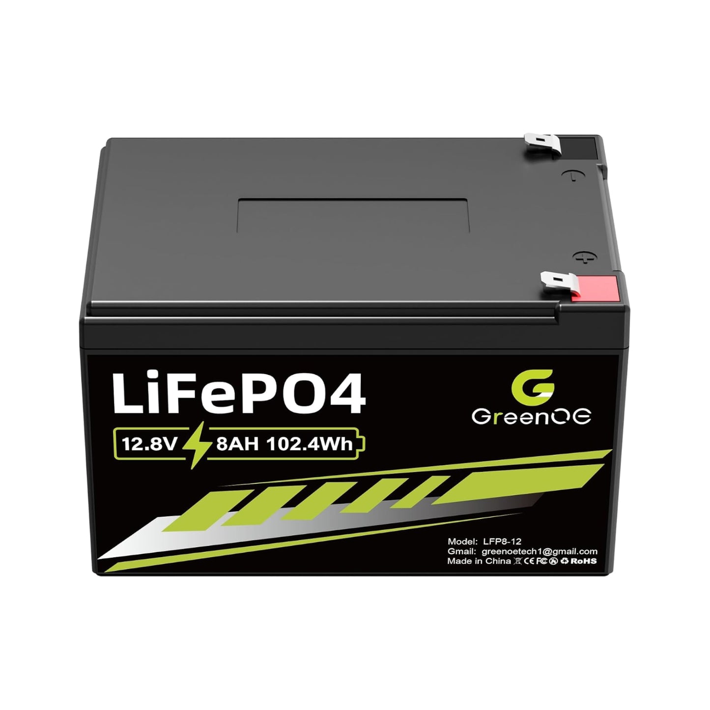 12V 8Ah LiFePO4 Batterie mit 10A BMS – 3000+ Ladezyklen | Solaranlage, Camping, USV, Roller