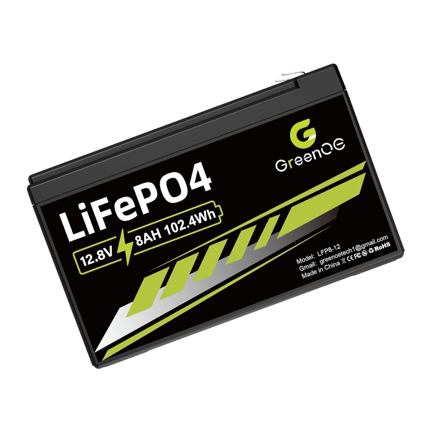 12V 8Ah LiFePO4 Batterie mit 10A BMS – 3000+ Ladezyklen | Solaranlage, Camping, USV, Roller