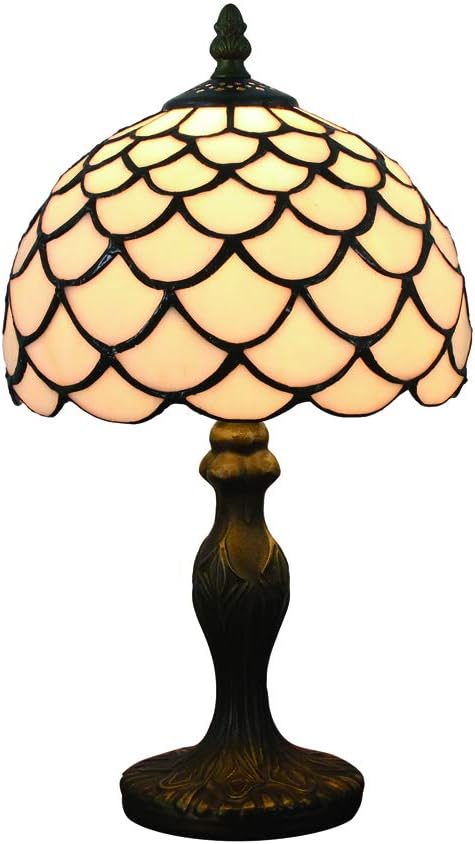 Vintage Tiffany Tischlampe – 38cm , Antik Stil, Handgefertigt – E14 Nachttischlampe für Wohnzimmer & Schlafzimmer