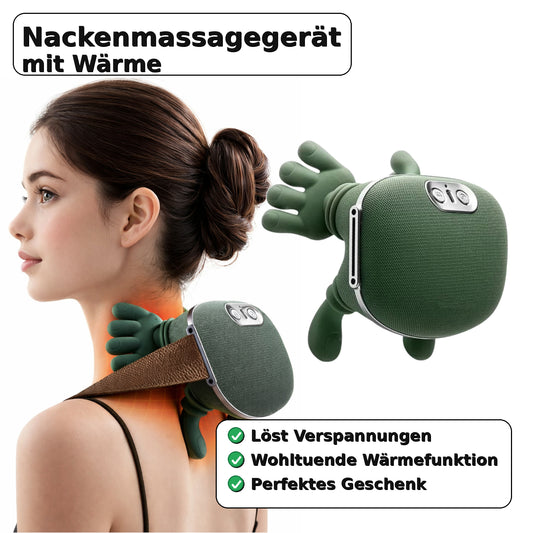 4D Nackenmassagegerät mit Wärme – kabellos, 3 Intensitäten & 2 Heizstufen Grün