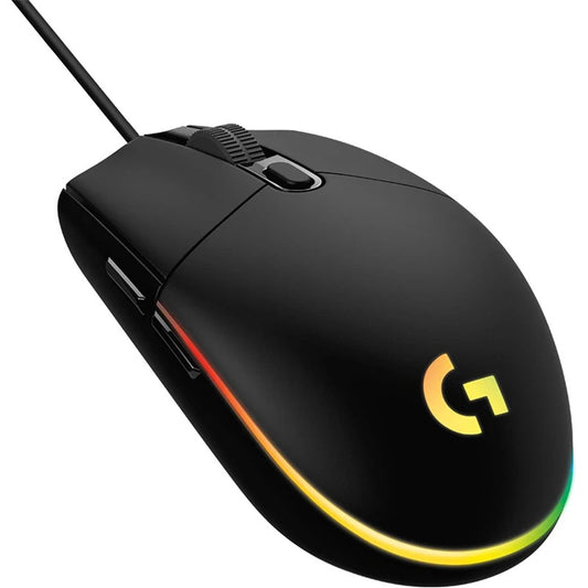 Logitech G203 Gaming-Maus – 8.000 DPI Sensor, LIGHTSYNC RGB-Beleuchtung, 6 programmierbare Tasten, Mechanische Tastenfederspannung, Anpassbar mit G HUB – Schwarz