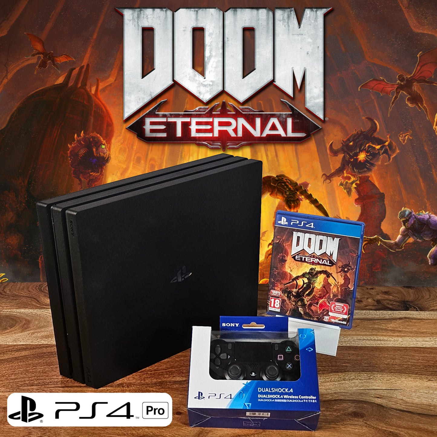 PS4 Pro 1TB + Controller + DOOM Eternal (inkl Lieferung) - Occassion