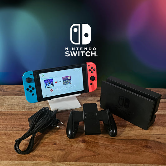 Nintendo Switch – Neon-Rot/Neon-Blau – Occasion mit Displayschutz