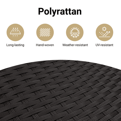 10-tlg. Garten-Sofagarnitur mit Kissen Schwarz Poly Rattan
