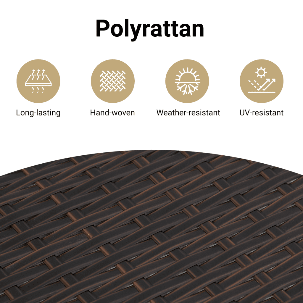 8-tlg. Garten-Sofagarnitur mit Kissen Braun Poly Rattan