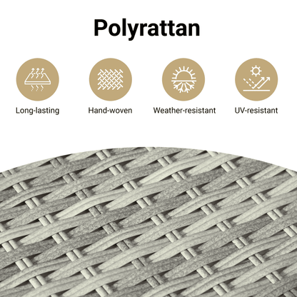 Sonnenliegen 2 Stk. mit Tisch Hellgrau Poly Rattan