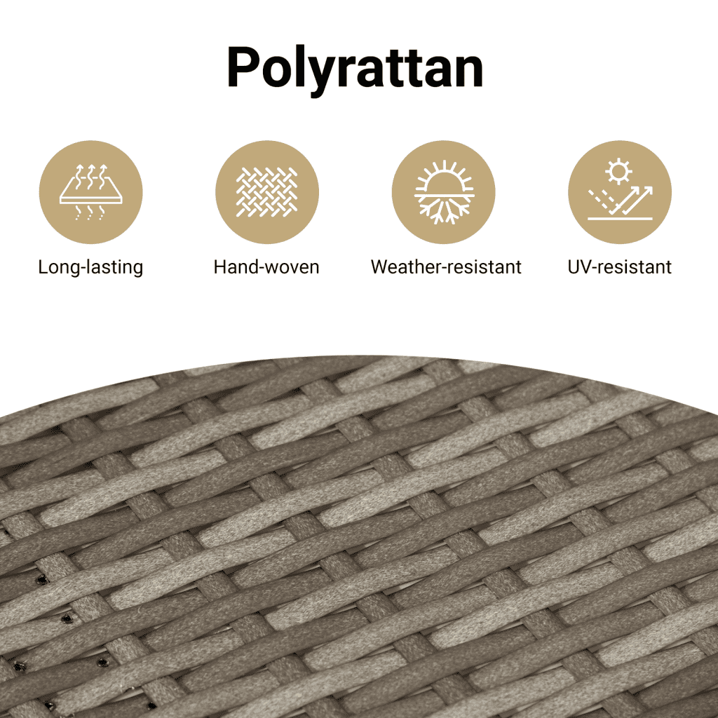 5-tlg. Garten-Sofagarnitur mit Kissen Grau Poly Rattan