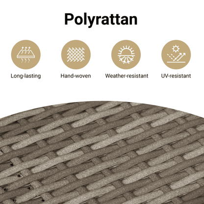 5-tlg. Garten-Sofagarnitur mit Kissen Grau Poly Rattan