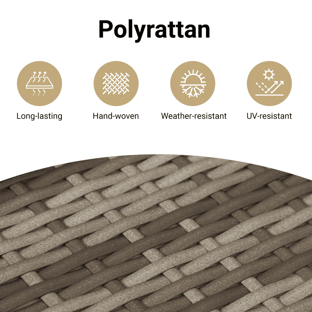 Garten-Beistelltische 2 Stk. Grau 55x34x37cm Poly Rattan Holz