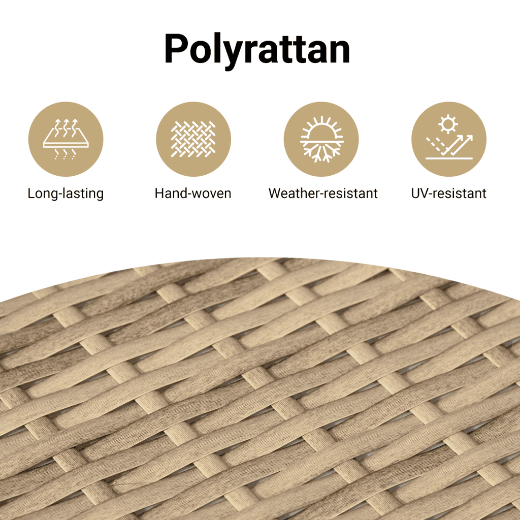 6-tlg. Garten-Sofagarnitur mit Kissen Beige Poly Rattan