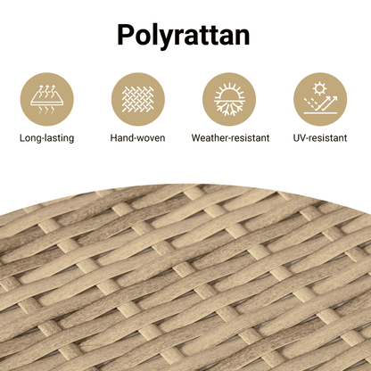 4-tlg. Garten-Sofagarnitur mit Kissen Beige Poly Rattan