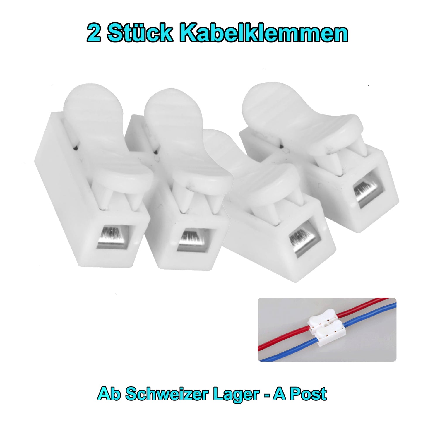 Serre-câble pratique avec levier – lot de 2, idéal pour le raccordement de lampes