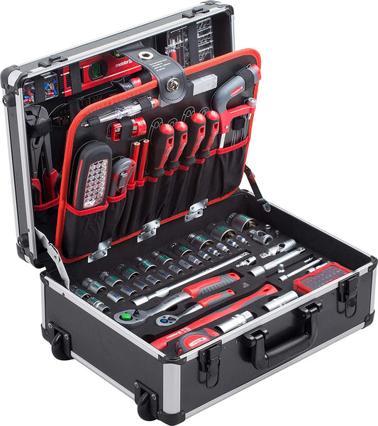 🧰 Meister Werkzeugtrolley 156-teilig – Profi-Werkzeugkoffer fahrbar