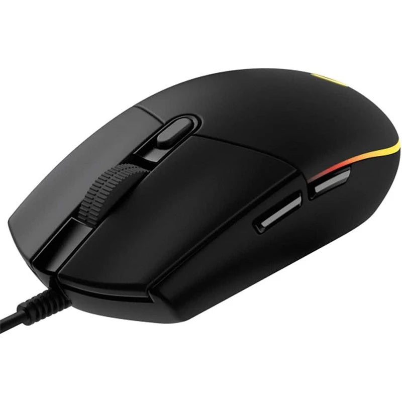 Logitech G203 Gaming-Maus – 8.000 DPI Sensor, LIGHTSYNC RGB-Beleuchtung, 6 programmierbare Tasten, Mechanische Tastenfederspannung, Anpassbar mit G HUB – Schwarz