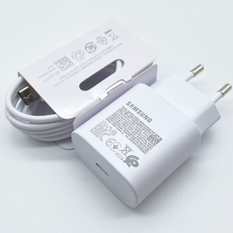 Samsung 25W USB-C Schnellladegerät – Kompatibel mit Galaxy S24, S23, S22, Z Flip/Fold 5-6 und mehr – Schwarz (Kopie)