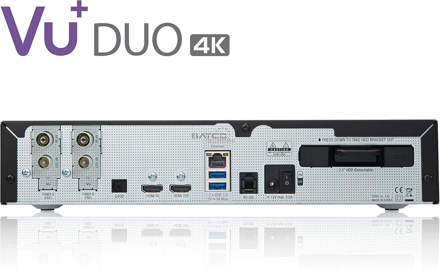 VU+ Duo 4K Linux Receiver – 2x DVB-C FBC Tuner, PVR Ready, UHD 2160p, Dualband WiFi, Bluetooth 4.1, Neuwertig