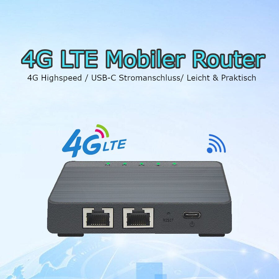 Mobiler 4G LTE WLAN-Router mit USB-C, 300 Mbit/s, weltweit nutzbar