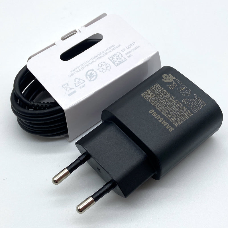 Samsung 25W USB-C Schnellladegerät – Kompatibel mit Galaxy S24, S23, S22, Z Flip/Fold 5-6 und mehr – Schwarz