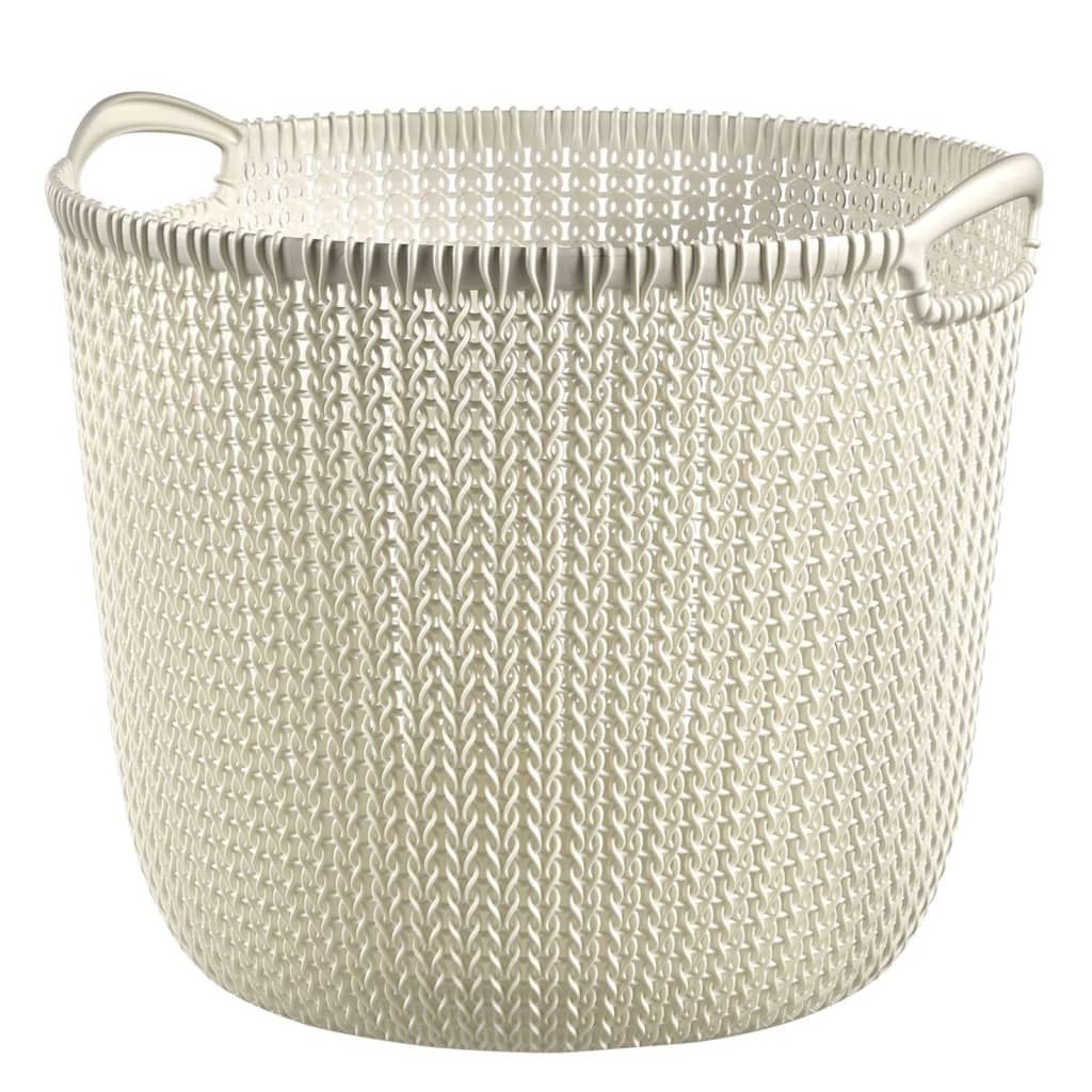 Curver Panier à Linge Knit Rond L 30L Blanc Crème