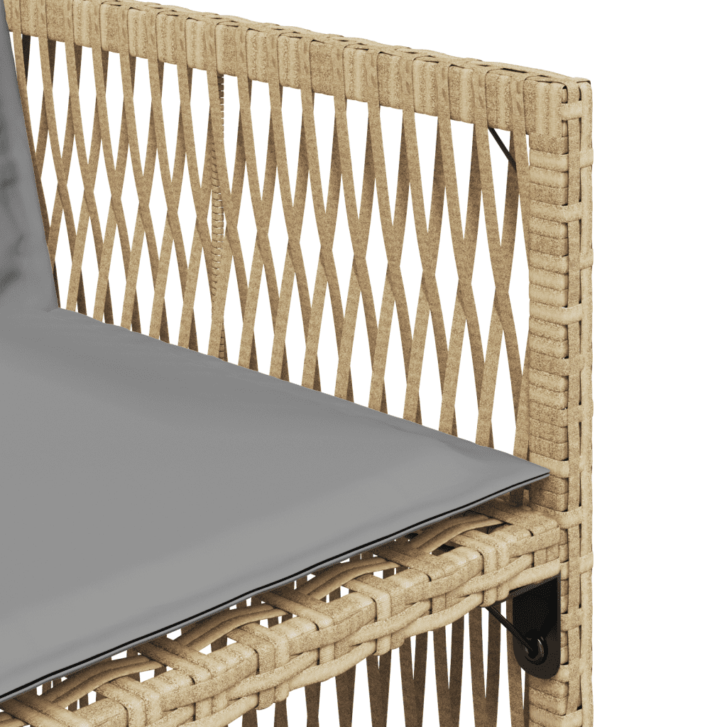 5-tlg. Garten-Essgruppe mit Kissen Beigemischung Poly Rattan