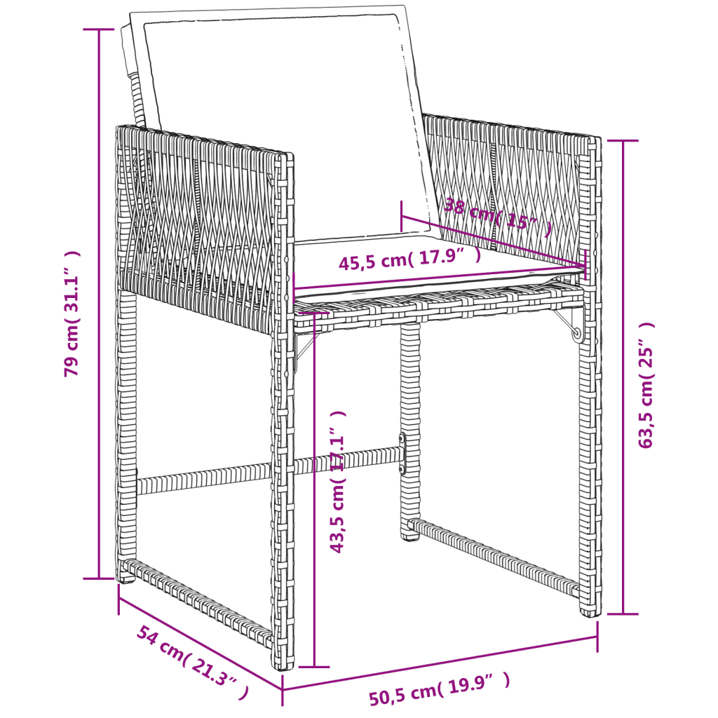 11-tlg. Garten-Essgruppe mit Kissen Beigemischung Poly Rattan