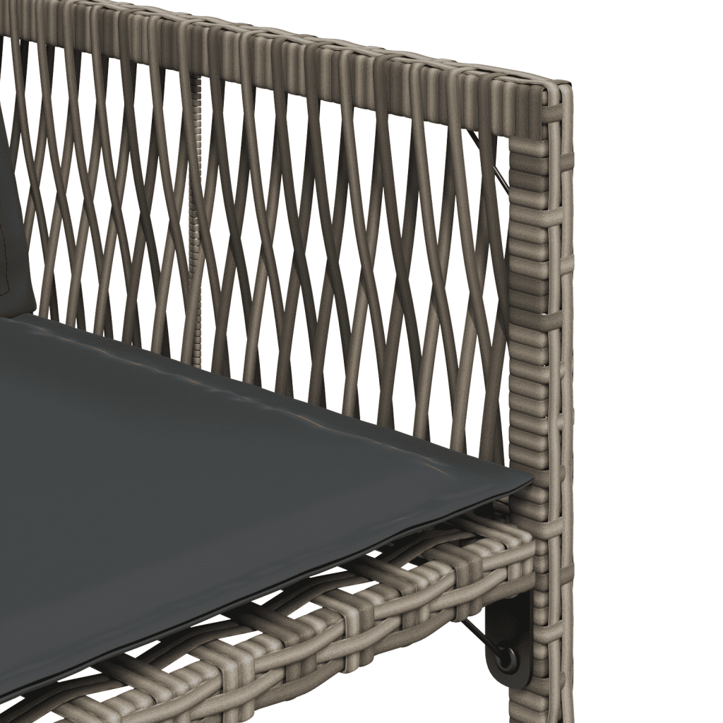 17-tlg. Garten-Essgruppe mit Kissen Grau Poly Rattan
