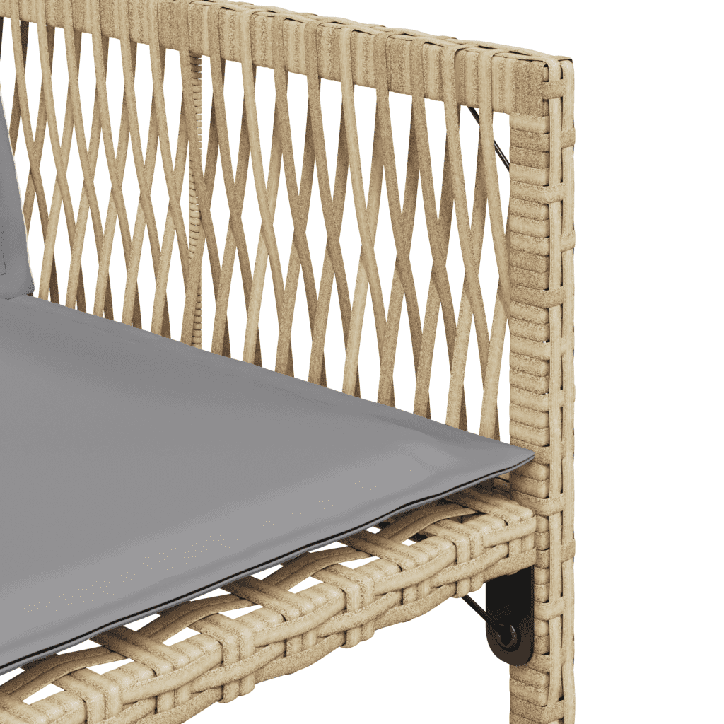 11-tlg. Garten-Essgruppe mit Kissen Beigemischung Poly Rattan