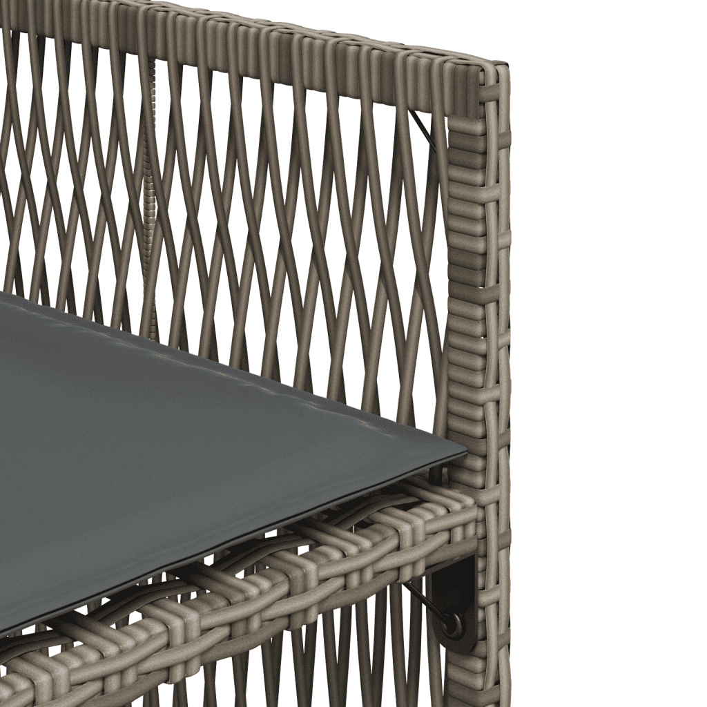 5-tlg. Garten-Essgruppe mit Kissen Grau Poly Rattan