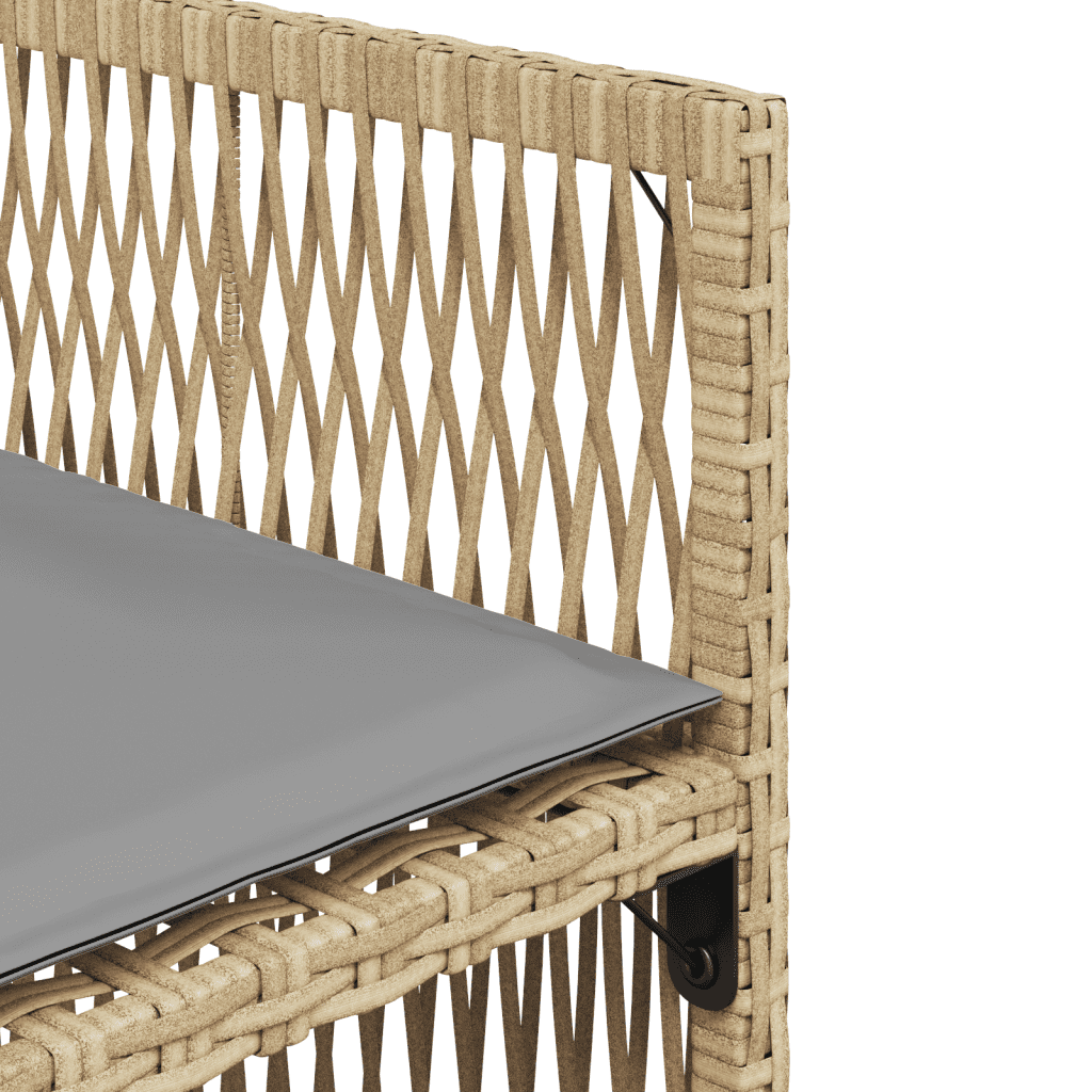 9-tlg. Garten-Essgruppe mit Kissen Beigemischung Poly Rattan