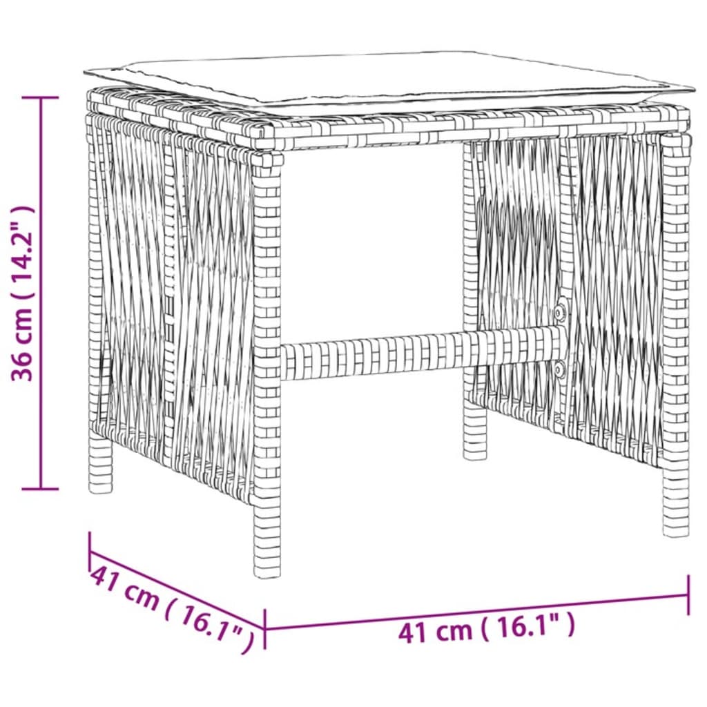 17-tlg. Garten-Essgruppe mit Kissen Grau Poly Rattan