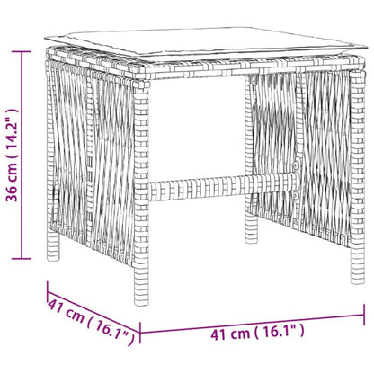 9-tlg. Garten-Essgruppe mit Kissen Beigemischung Poly Rattan