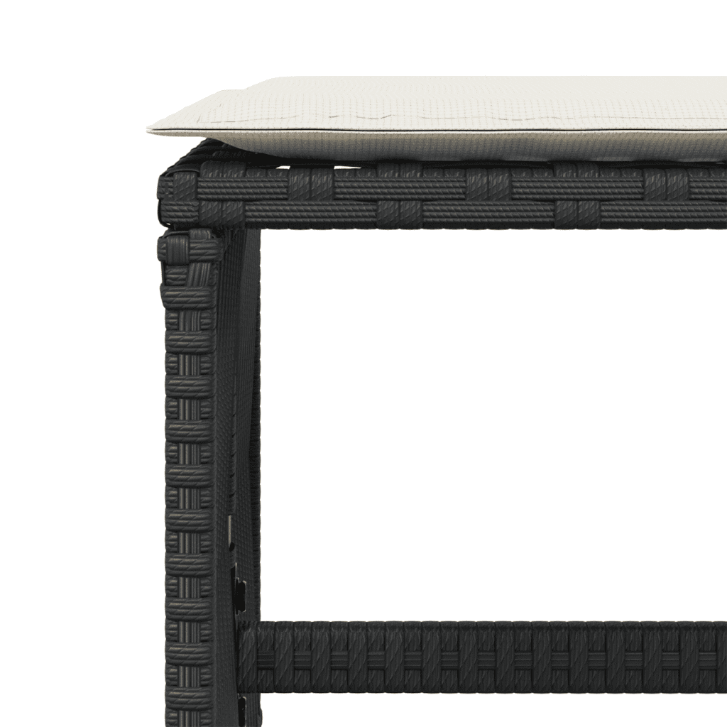 17-tlg. Garten-Essgruppe mit Kissen Schwarz Poly Rattan