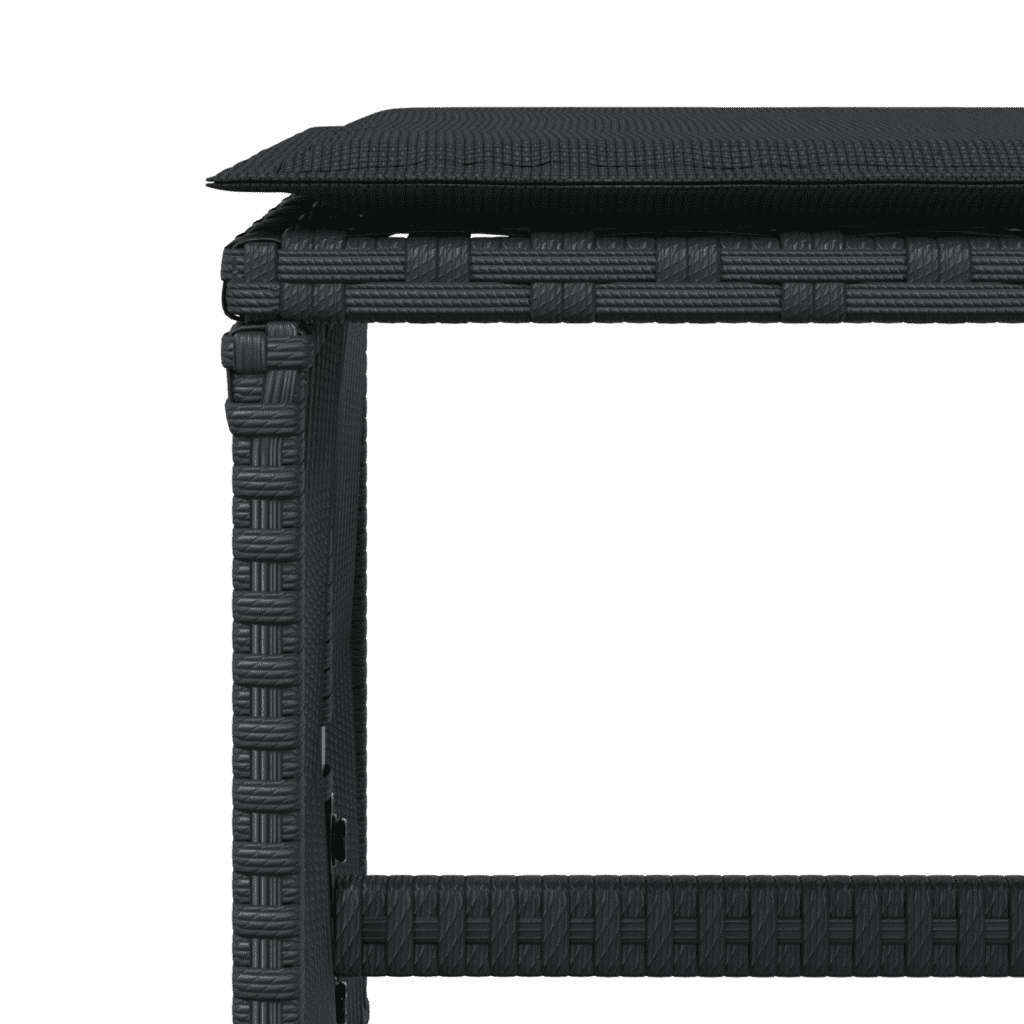 15-tlg. Garten-Essgruppe mit Kissen Schwarz Poly Rattan