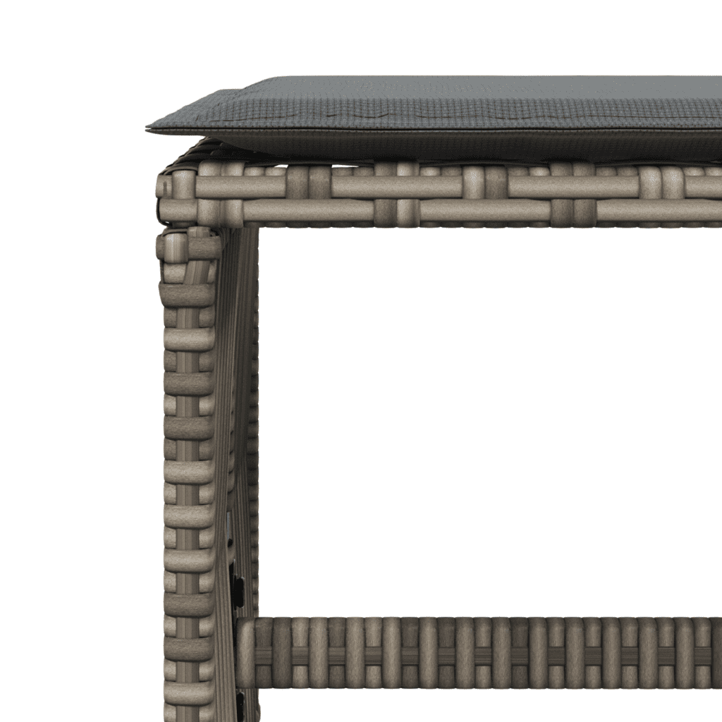 9-tlg. Garten-Essgruppe mit Kissen Grau Poly Rattan