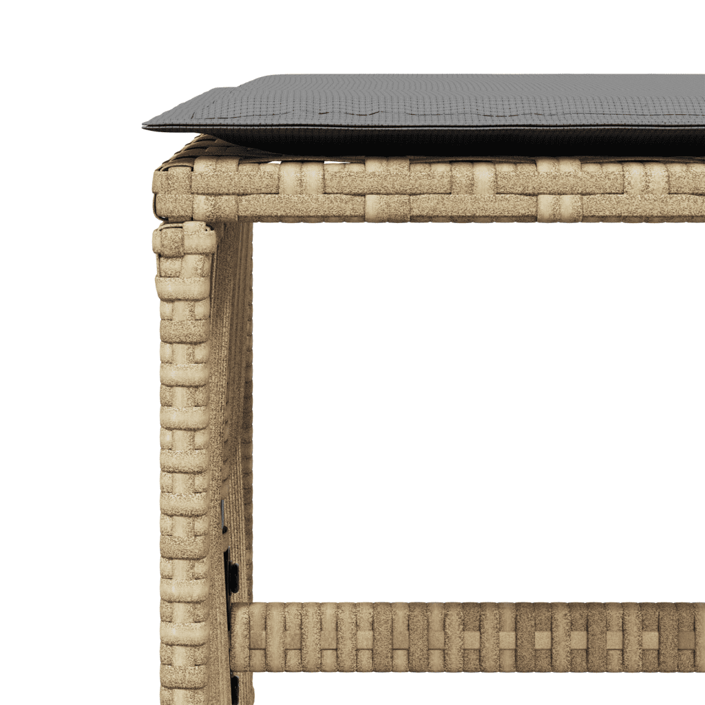 9-tlg. Garten-Essgruppe mit Kissen Beigemischung Poly Rattan