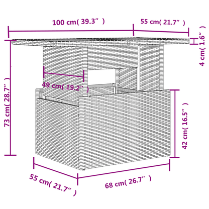 9-tlg. Garten-Sofagarnitur mit Kissen Schwarz Poly Rattan