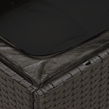 7-tlg. Garten-Sofagarnitur mit Kissen Schwarz Poly Rattan