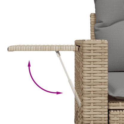 4-tlg. Garten-Sofagarnitur mit Kissen Beigemischung Poly Rattan