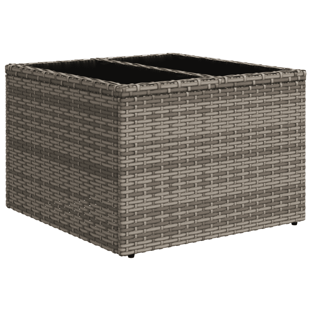 14-tlg. Garten-Sofagarnitur mit Kissen Grau Poly Rattan