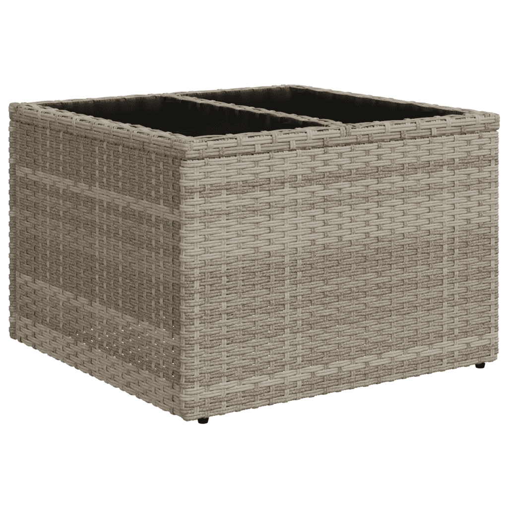 12-tlg. Garten-Sofagarnitur mit Kissen Hellgrau Poly Rattan