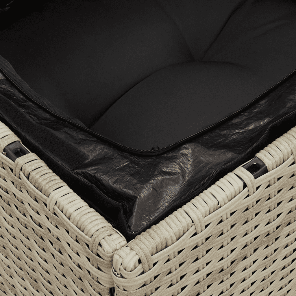 11-tlg. Garten-Sofagarnitur mit Kissen Hellgrau Poly Rattan