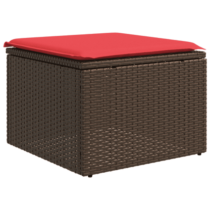 9-teiliges Gartensofa-Set mit Kissen, braun, Polyrattan