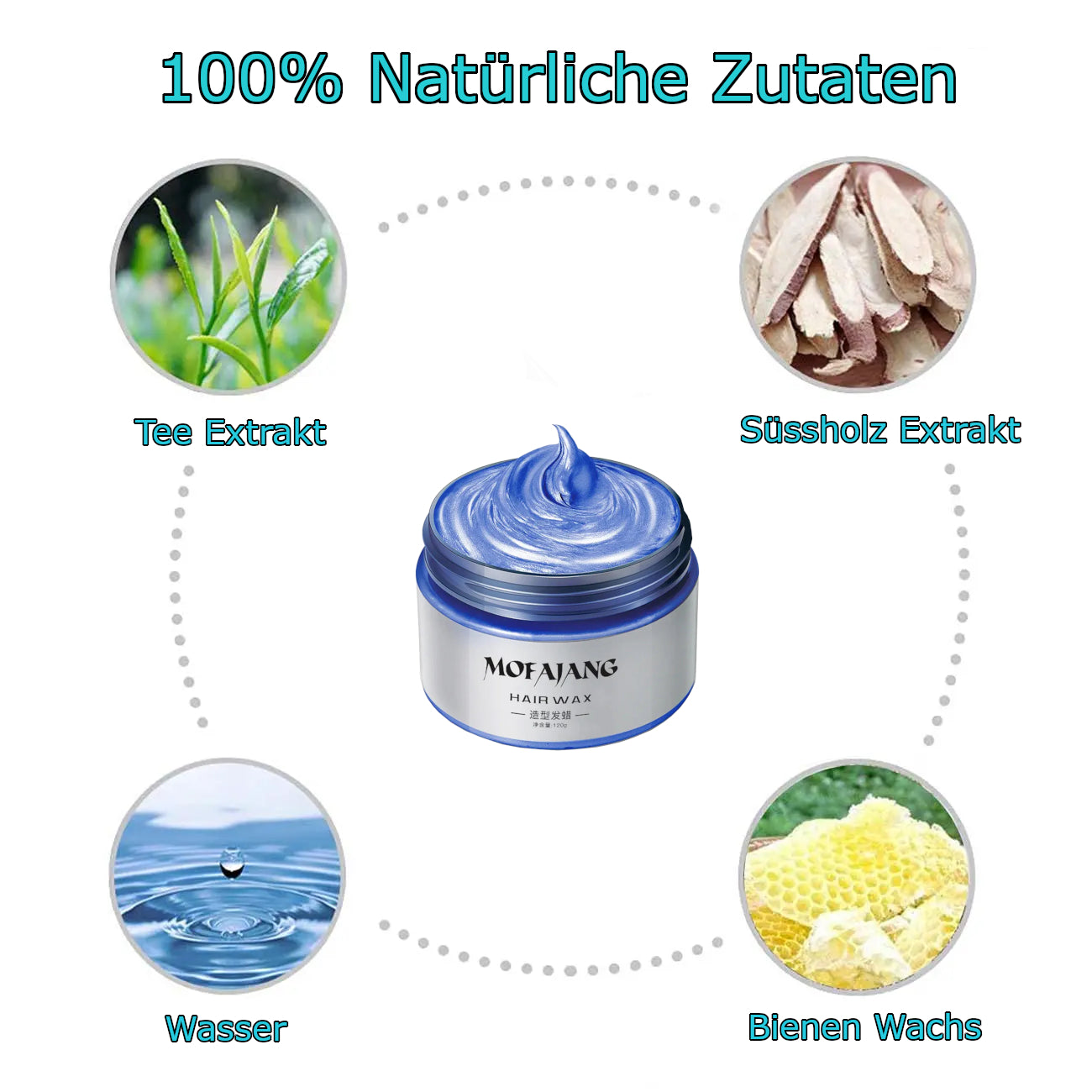 Blau Temporäre Haarfarbe 120g Wachs Styling 🎉 Mengenrabatt! Ab 3 Stück nur 9,90 pro Haarfarbe!